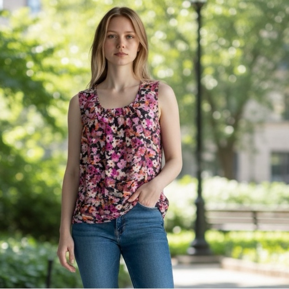 Banana‎ Republic Sleeveless Pink Multicolor floral PS